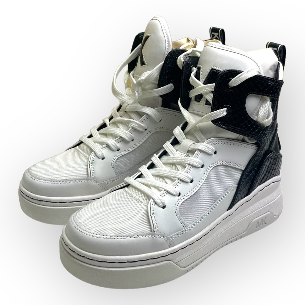 Michael Kors Matson High Top Optic White Sneakers Women's sizes 6.5 New in Box